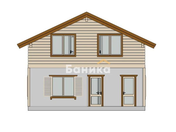 Фасад каркасный дом с балконом &laquo;Луга&raquo; фото №2