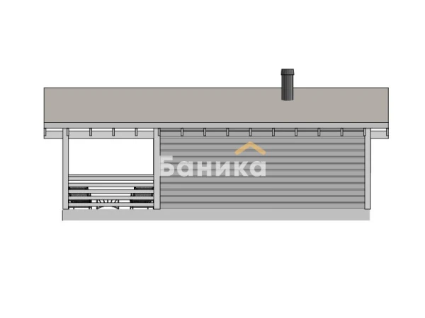 Фасад каркасная баня &laquo;КБ-1&raquo; фото №2