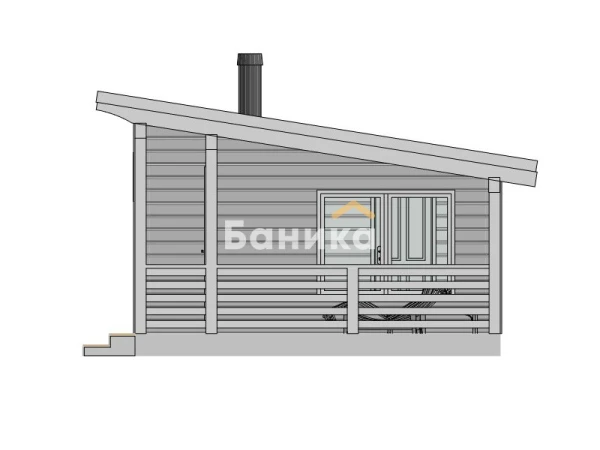 Фасад каркасная баня &laquo;КБ-1&raquo; фото №3