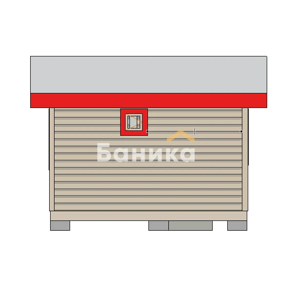 Фасад каркасная баня &laquo;КБ-12&raquo; фото №2