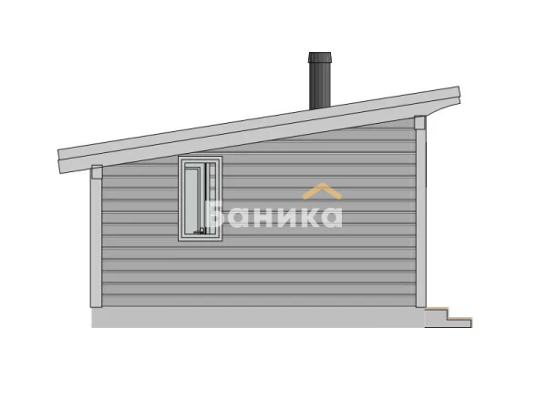 Фасад каркасная баня &laquo;КБ-1&raquo; фото №4
