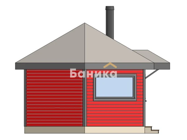 Фасад шестигранная баня &laquo;КБ-5&raquo; фото №2