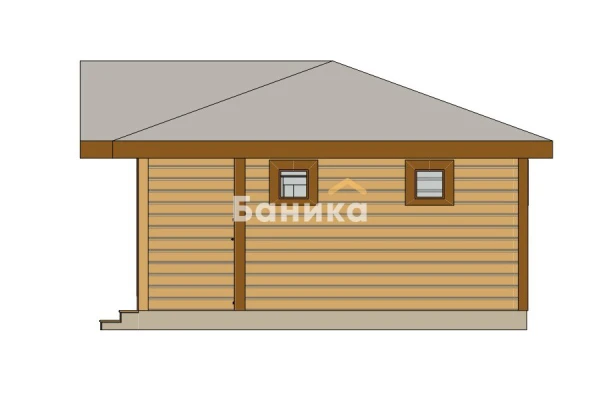 Фасад каркасная баня &laquo;КБ-6&raquo; фото №3