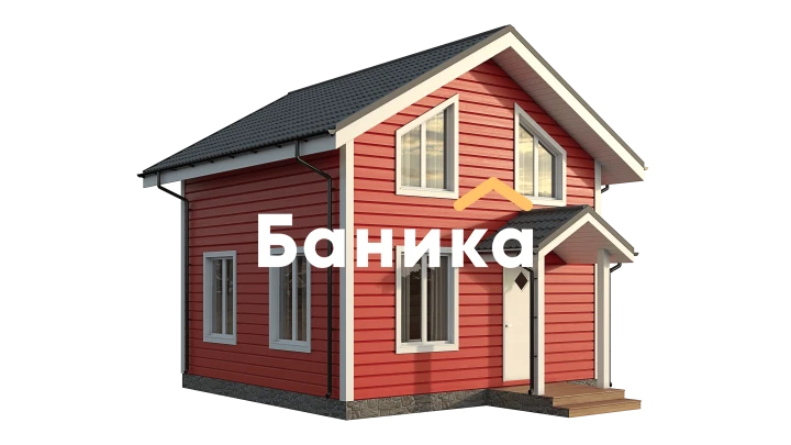 Стильный каркасный домик с мансардой «Лебяжье» фото №1 Стильный каркасный домик с мансардой «Лебяжье» фото №1