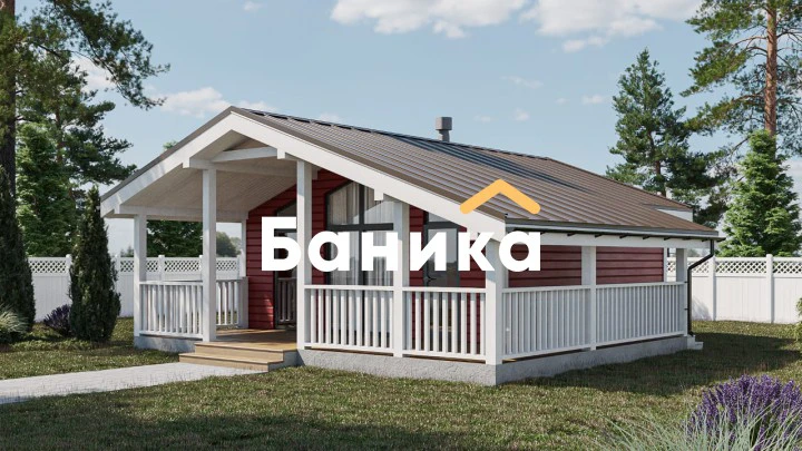 Баня с террасой и панорамными окнами &laquo;КБ-20&raquo; фото №0