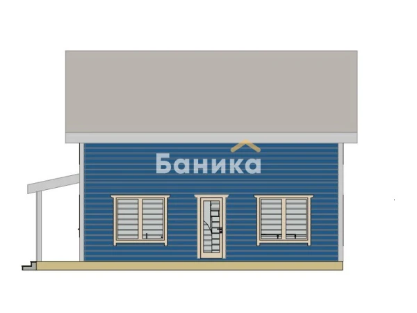 Фасад каркасный полутораэтажный дом &laquo;Выборг&raquo; фото №3
