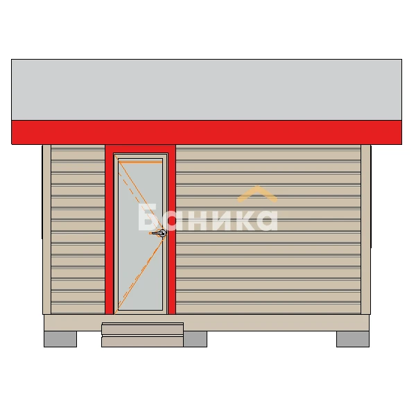 Фасад каркасная баня &laquo;КБ-12&raquo; фото №1