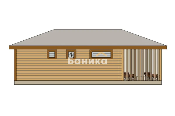 Фасад каркасная баня &laquo;КБ-6&raquo; фото №2
