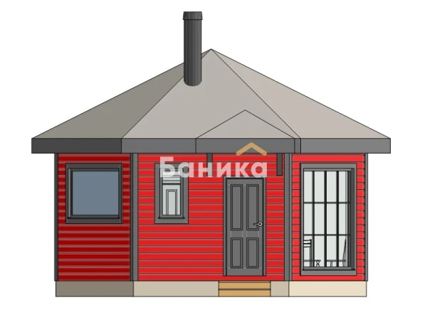 Фасад шестигранная баня &laquo;КБ-5&raquo; фото №1