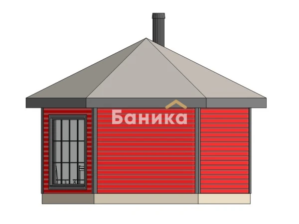 Фасад шестигранная баня &laquo;КБ-5&raquo; фото №4