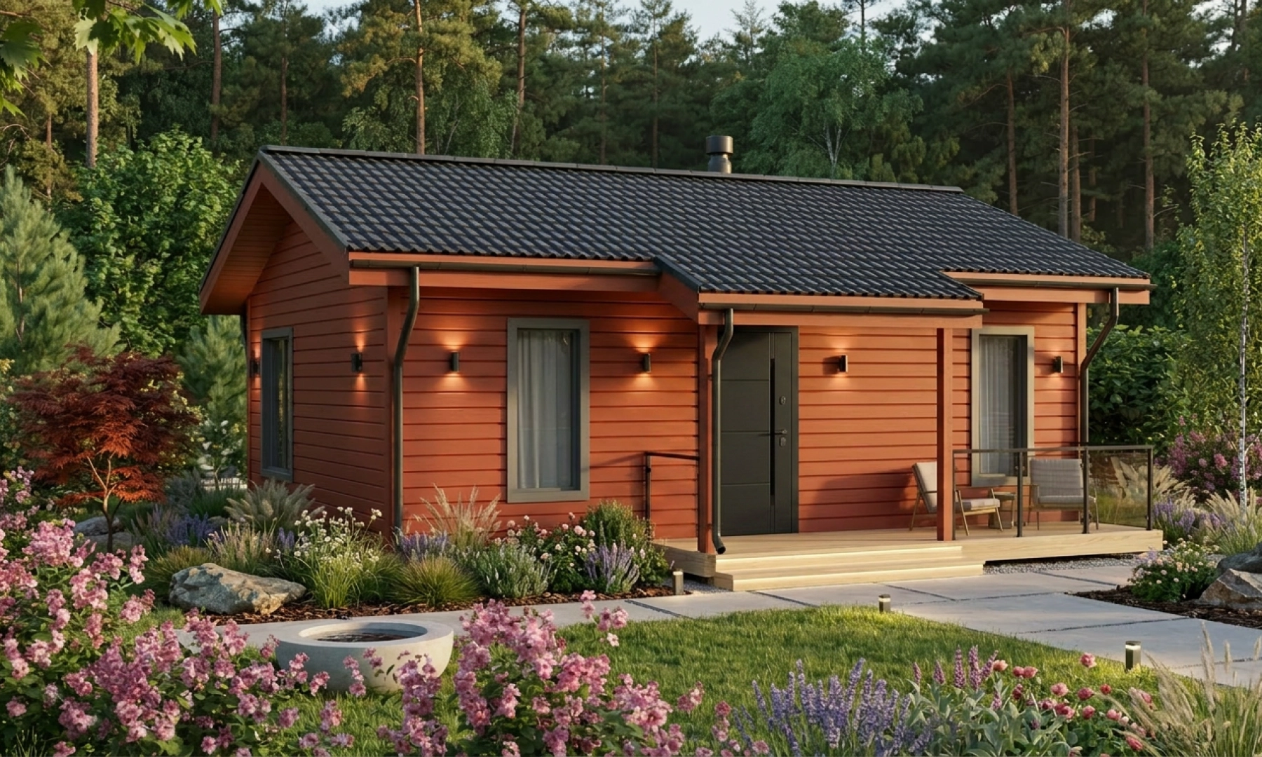 Яркий одноэтажный дом «Заречье» фото Яркий одноэтажный дом «Заречье» фото